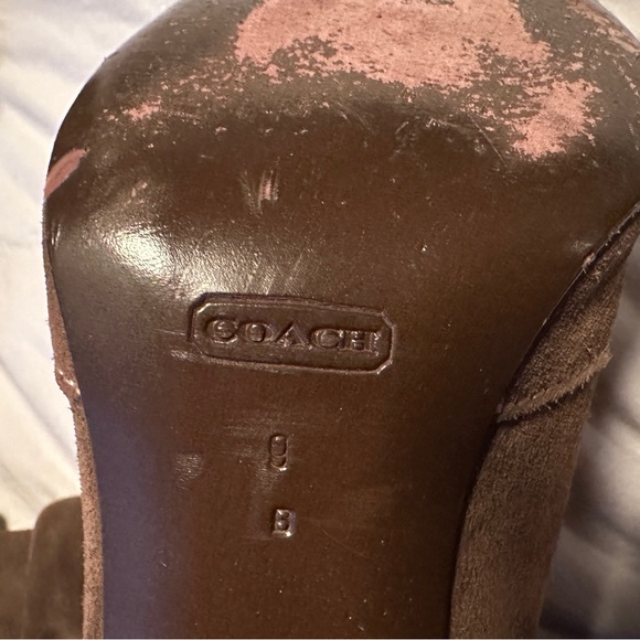 Coach Slouchy Brown Suede boots size 9 B - Picture 8 of 9